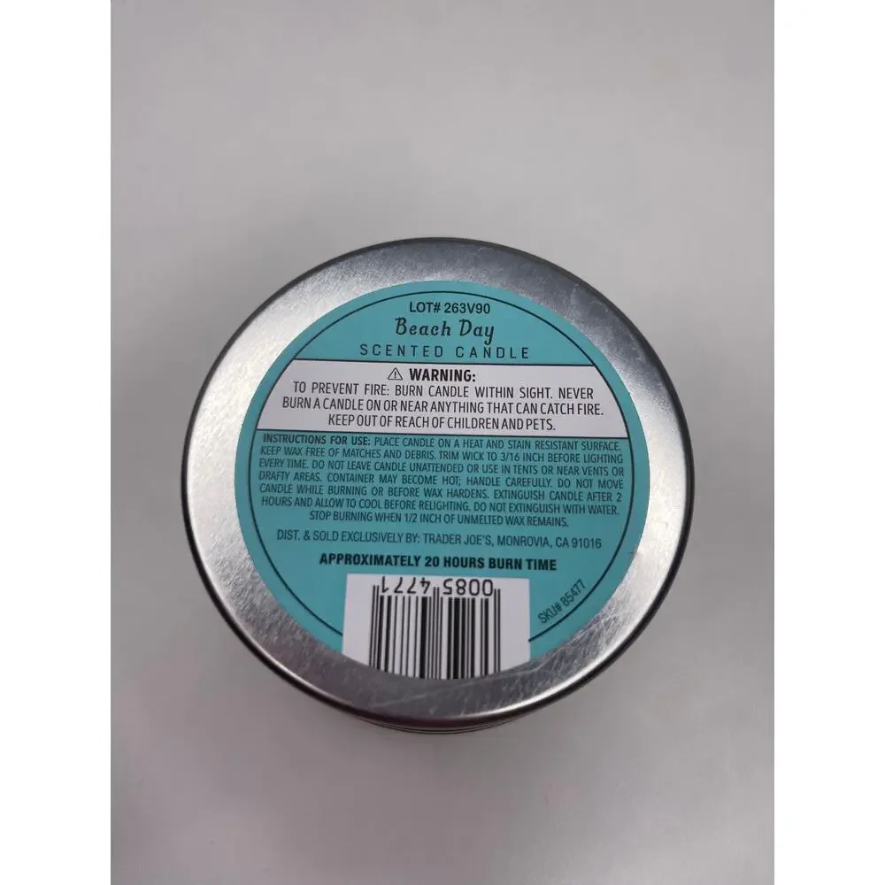 Set of 2! Trader Joe’s Mango Tangerine + Beach Day Scented Candles Soy Wax 5.7oz